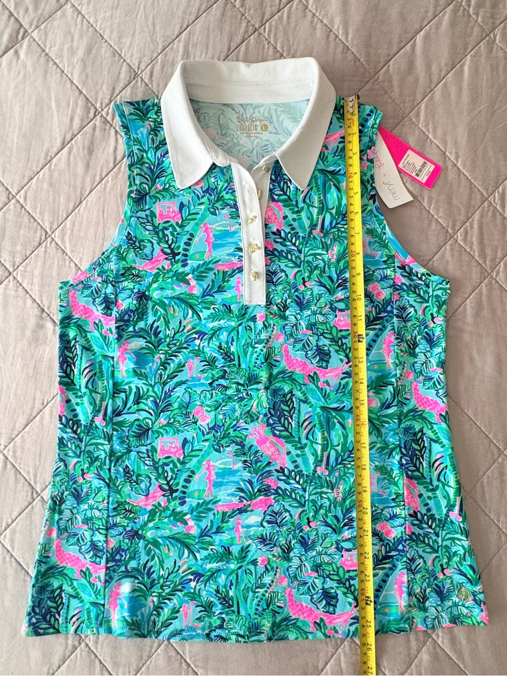 Lilly Pulitzer Luxletic Imara sleeveless polo top - Size L - Picture 6 of 9